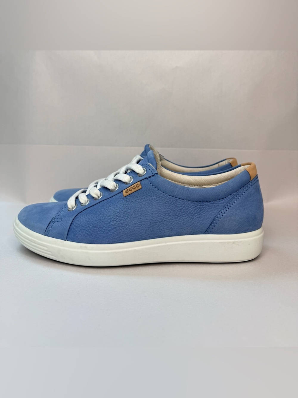 Ecco Soft 7 Lace Up Sneakers Women Size 6 EU 37 Blue Casual Comfort Low Shoes